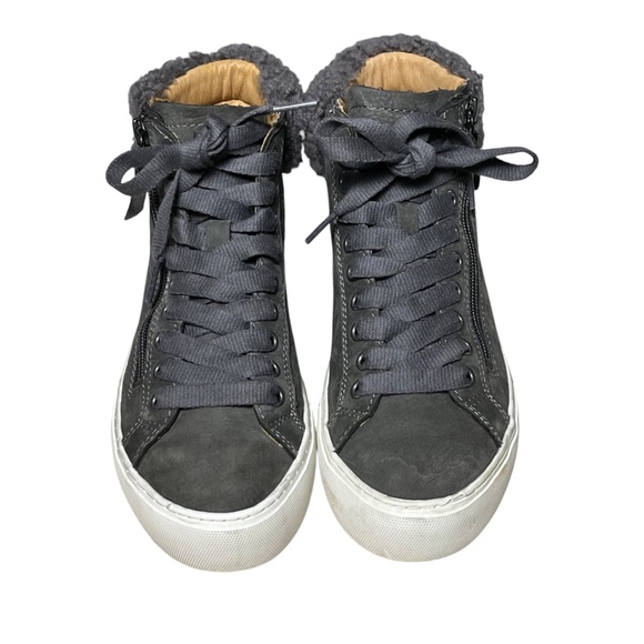 UGG Briena Mid Top Leather Sneaker Boots Shoes Zip Lace Up Gray Women's Size 7 - Picture 2 of 11